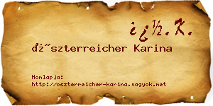 Öszterreicher Karina névjegykártya